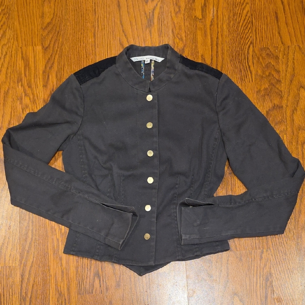 RACHEL Rachel Roy Black Button-Up Blazer
